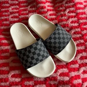 Vans Black & White Checkerboard Slide Sandals